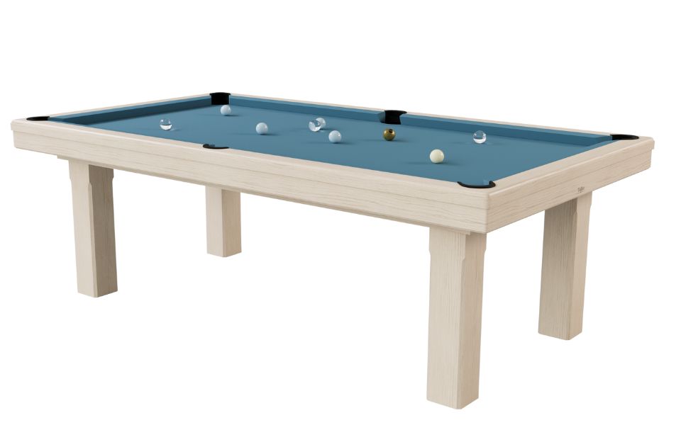 moderne eiken biljarttafel blauw laken broadway toulet